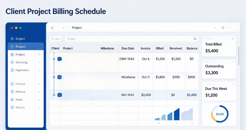 Client Project Billing Schedule