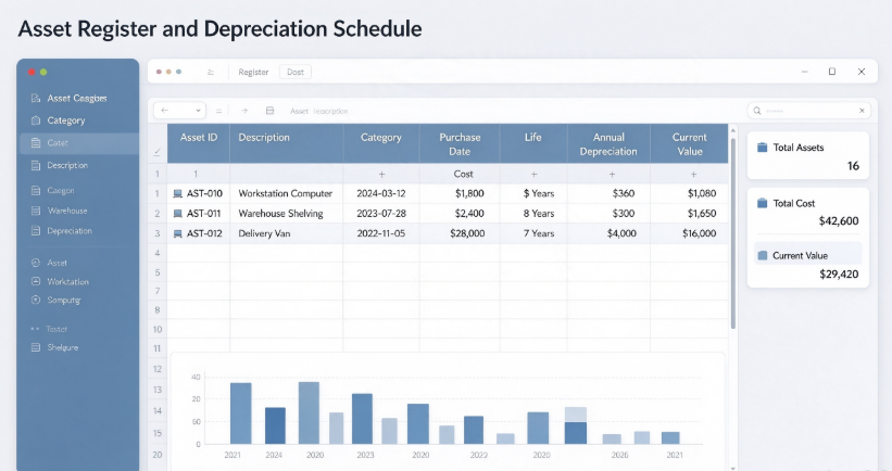 Asset Register and Depreciation Schedule