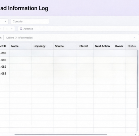 Client Contact and Lead Information Log