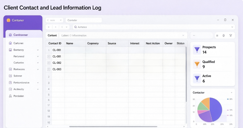 Client Contact and Lead Information Log