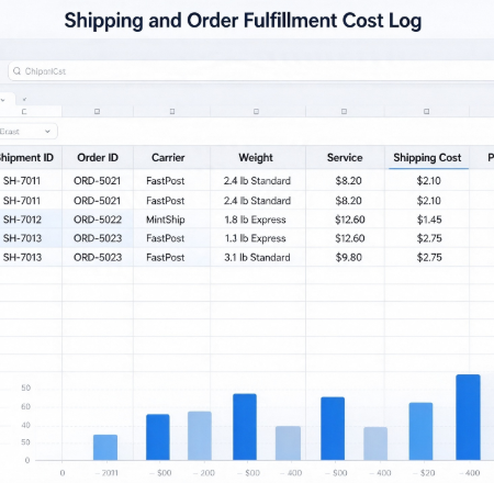 Shipping and Order Fulfillment Cost Log