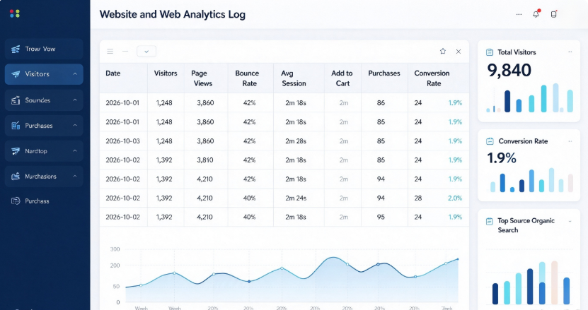 Website and Web Analytics Log