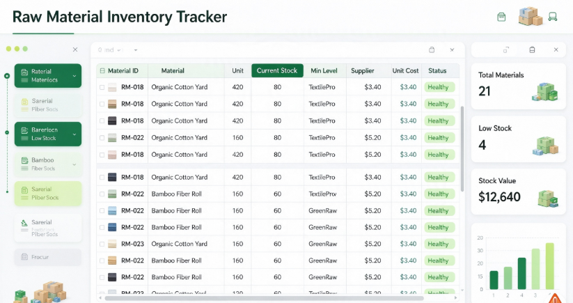 Raw Material Inventory Tracker