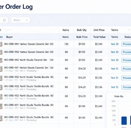 Wholesale Customer Order Log