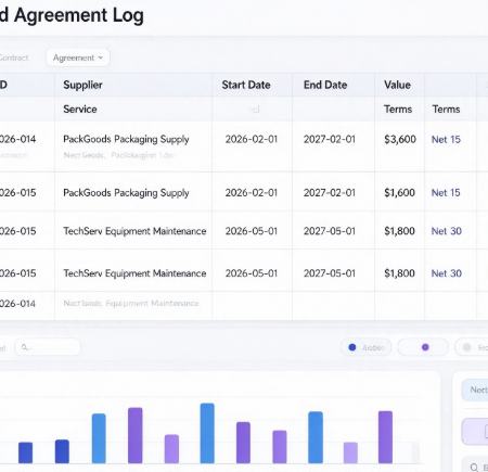 Supplier Contract and Agreement Log
