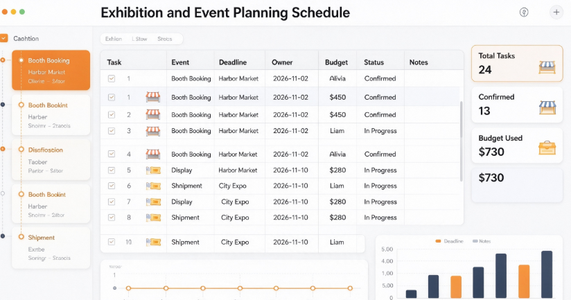 Exhibition and Event Planning Schedule