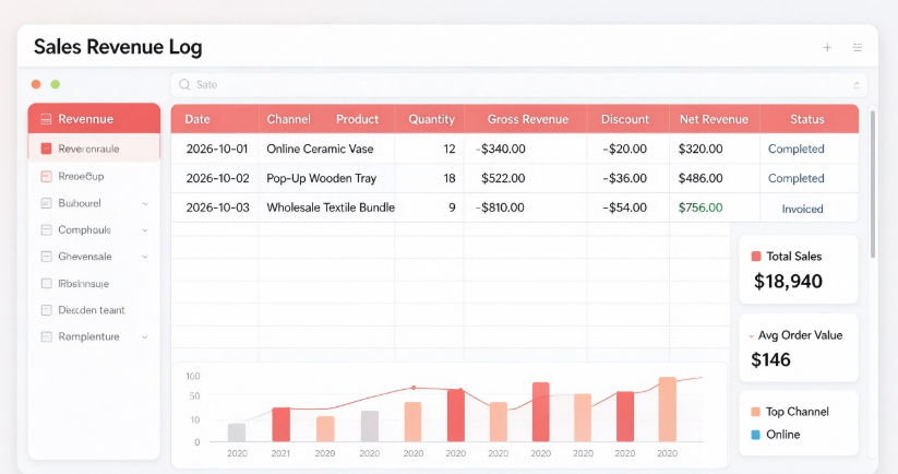 Sales Revenue Log
