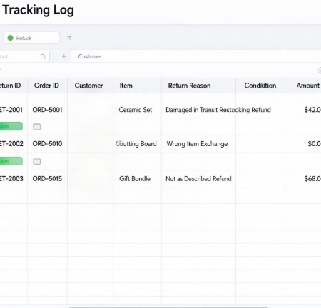 Returns and Refunds Tracking Log